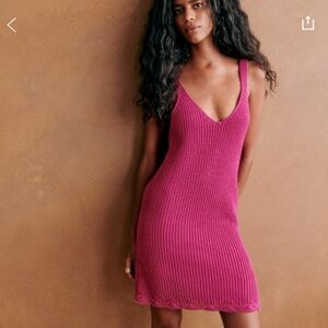 Sezane pink dress NWOT made with organic cotton